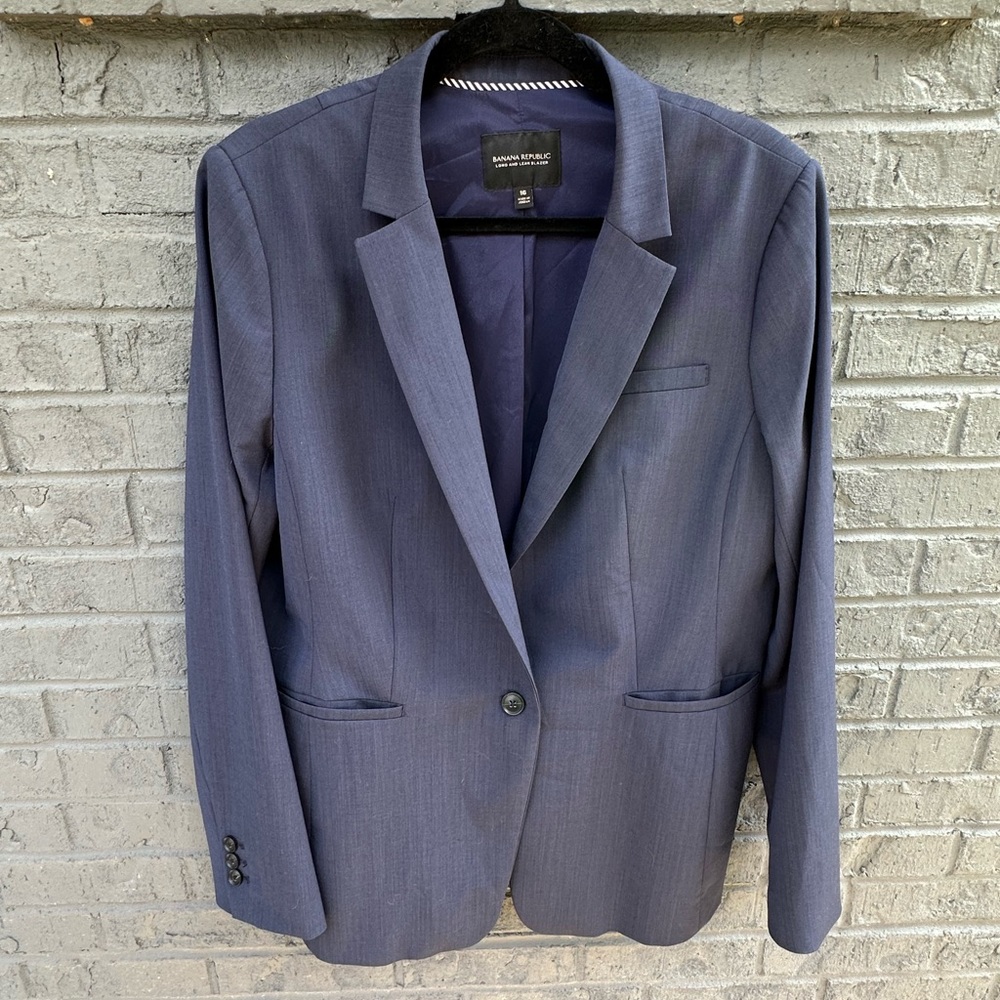 Banana Republic Women’s Long & Lean Navy Blazer Size 16, Style 427878